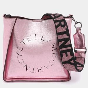NWOT Stella McCartney Metallic Pink Logo Crossbody